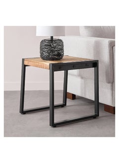 Home Box Rustic Solid Wood Top End Table 50 x 50 x 50 cm  - Image 2