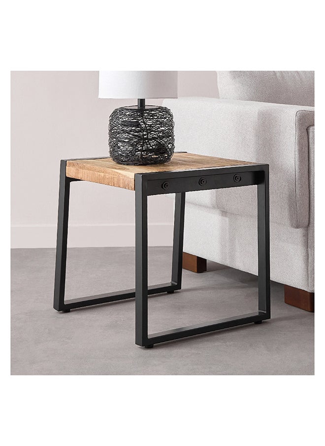 Home Box - Rustic Solid Wood Top End Table 50 x 50 x 50 cm - Image 1