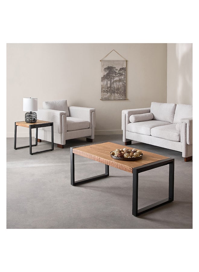 Home Box - Rustic Solid Wood Top End Table 50 x 50 x 50 cm - Image 1