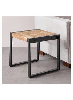 Home Box Rustic Solid Wood Top End Table 50 x 50 x 50 cm  - Image 3