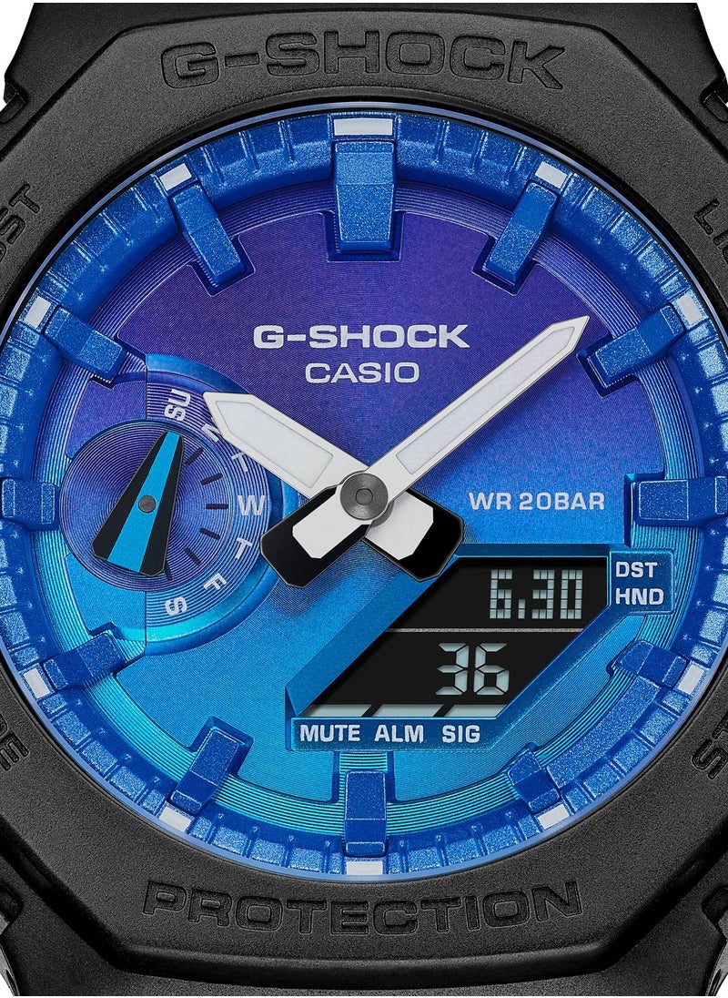 G-SHOCK - Analog Digital Carbon Core Guard Octagon Shape Men's Watch GA-2100FL-1A - Image 1