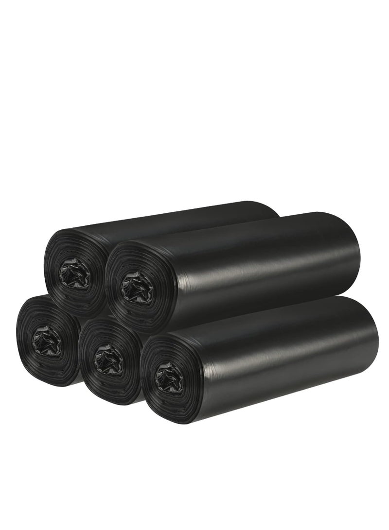 Terabyte 5 لفات أكياس قمامة صغيرة، 4 جالون من مادة رقيقة قوية، أكياس قمامة مطبخ قابلة للتخلص، أكياس قمامة بلاستيكية متينة لمكتب المنزل غرفة النوم حديقة سلة النفايات، 100 قطعة (أسود) - Image 1