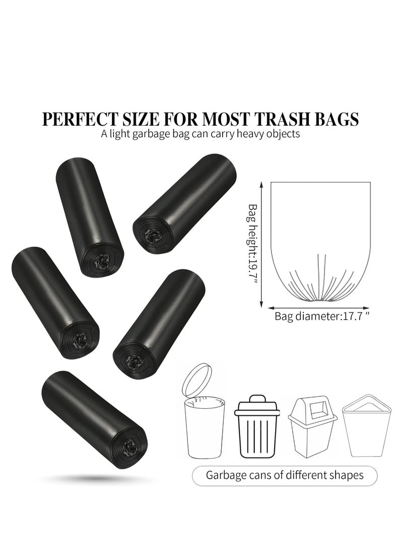 Terabyte 5 لفات أكياس قمامة صغيرة، 4 جالون من مادة رقيقة قوية، أكياس قمامة مطبخ قابلة للتخلص، أكياس قمامة بلاستيكية متينة لمكتب المنزل غرفة النوم حديقة سلة النفايات، 100 قطعة (أسود) - Image 2