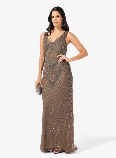 namshi evening dresses Neshia Halter Lapel Gown – Tadashi Shoji Official Online Boutique main image 0