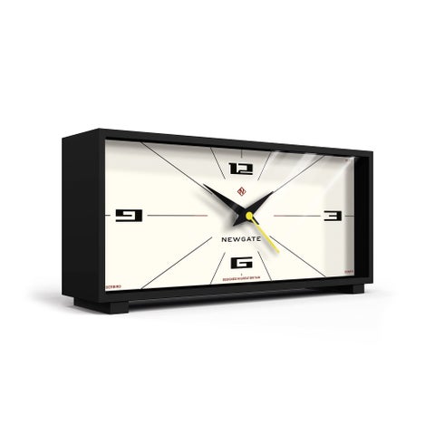 NEWGATE Thunderbird Silent Sweep Mantel Clock  No Tick Noise  MidCentury Modern Mantel Clock  Living Room Clock  Office Clock  Desk Clock  Designer Clock Cream