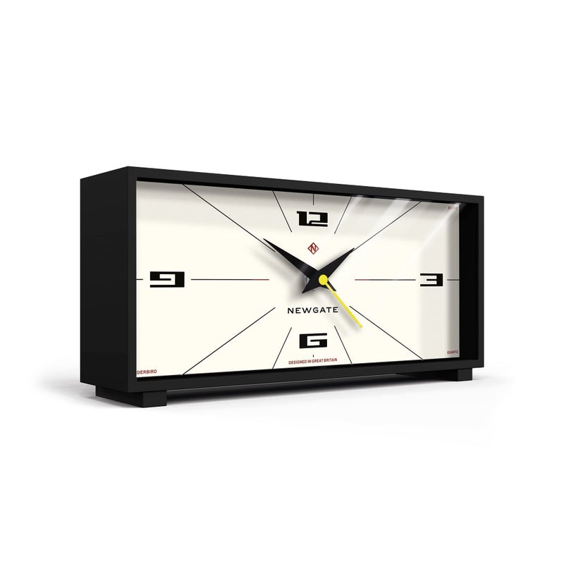 NEWGATE NEWGATE Thunderbird Silent Sweep Mantel Clock  No Tick Noise  MidCentury Modern Mantel Clock  Living Room Clock  Office Clock  Desk Clock  Designer Clock Cream 