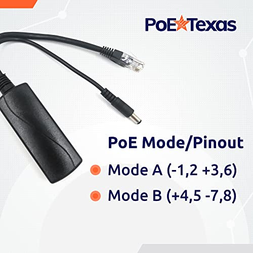 PoE Texas IEEE 802.3af 12v Splitter - Power Over Ethernet Single PoE Splitter 12v 12w Gigabit Data - Active Opto-Isolated Protection for 12 Volt DC Powered Devices, IP Camera, Foscam, Arduino - Image 4