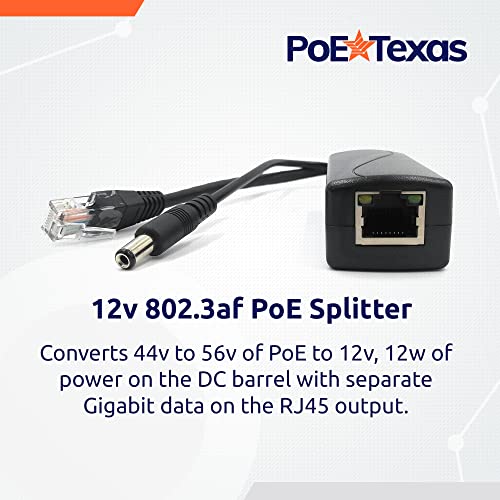 PoE Texas IEEE 802.3af 12v Splitter - Power Over Ethernet Single PoE Splitter 12v 12w Gigabit Data - Active Opto-Isolated Protection for 12 Volt DC Powered Devices, IP Camera, Foscam, Arduino - Image 2