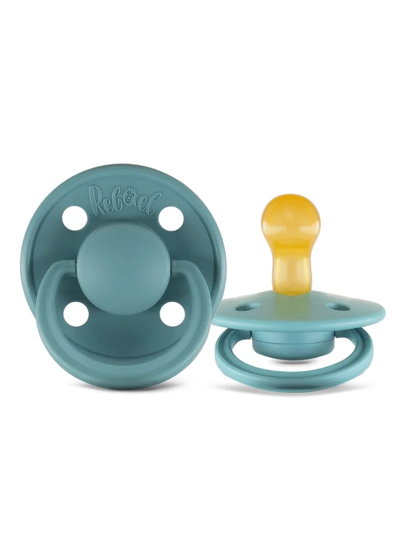 Rebael Rebael Mono Natural Rubber Round Pacifier Size 1 - Baby 0-6M (2-pack) - Champagne/Powder