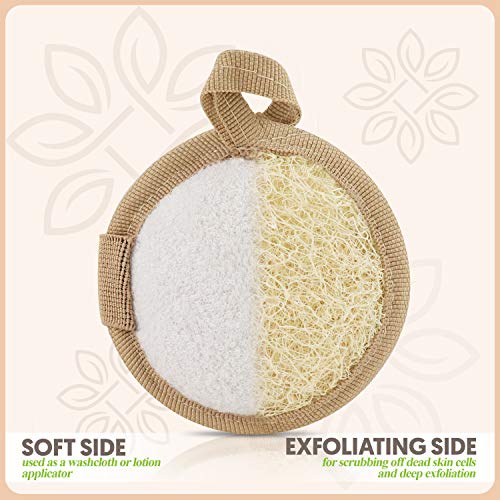 Almooni Natural Loofah Exfoliating Facial Scrubber, Made with Natural Egyptian Shower Loofah Sponge, Bath Shower Loofah Sponge for Women and Men, for Face That Gets You Clean - 6 Count (1 Pack) - Image 4