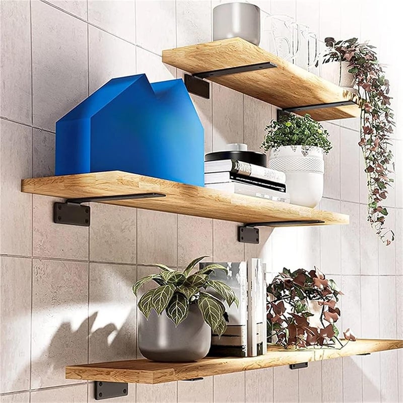 أقواس رف مخفي سميكة A5 مثبتة على الحائط 10 قطع مع دعامة ثلاثية القوائم لرف التخزين - Image 4