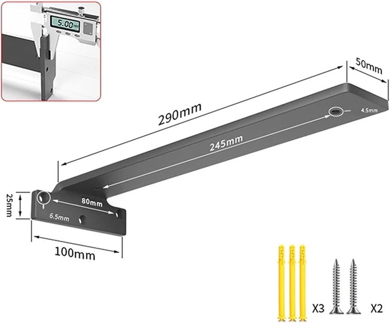 أقواس رف مخفي سميكة A5 مثبتة على الحائط 10 قطع مع دعامة ثلاثية القوائم لرف التخزين - Image 3