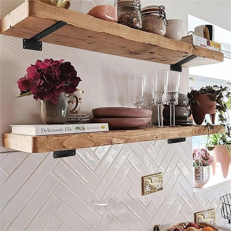 أقواس رف مخفي سميكة A5 مثبتة على الحائط 10 قطع مع دعامة ثلاثية القوائم لرف التخزين - Image 5