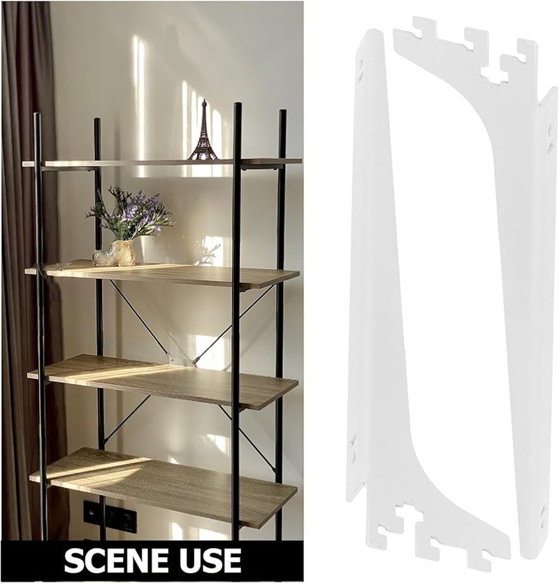 Jojofuny 2 Pack Heavy Duty Steel Closet Rod Brackets White Pegboard Mounted Shelf Support - Image 4