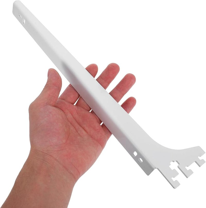 Jojofuny 2 Pack Heavy Duty Steel Closet Rod Brackets White Pegboard Mounted Shelf Support - Image 5