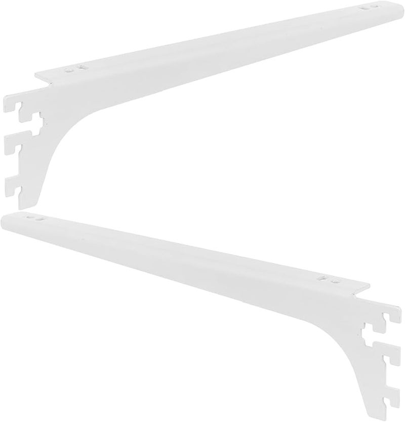 Jojofuny 2 Pack Heavy Duty Steel Closet Rod Brackets White Pegboard Mounted Shelf Support - Image 1