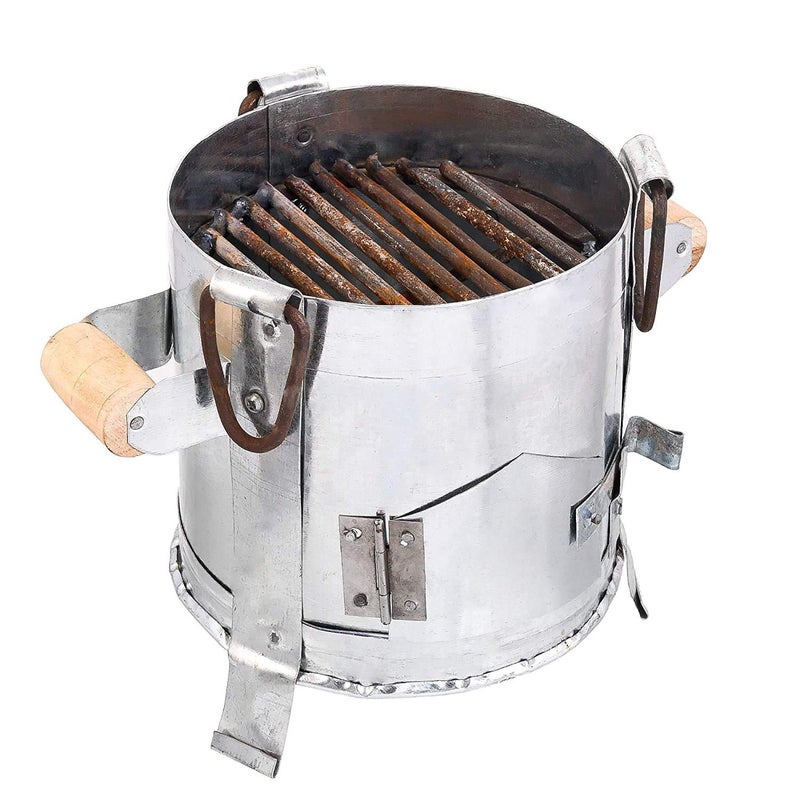 PTR Pure Iron SigdiChulhaGriller Heater OvenIron AshtrayAngeethiCoal Charcoal Stovetandoor with Iron Chimta - Image 1