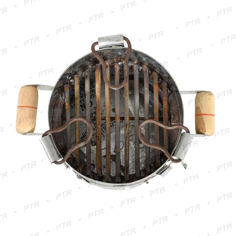 PTR Pure Iron SigdiChulhaGriller Heater OvenIron AshtrayAngeethiCoal Charcoal Stovetandoor with Iron Chimta - Image 5