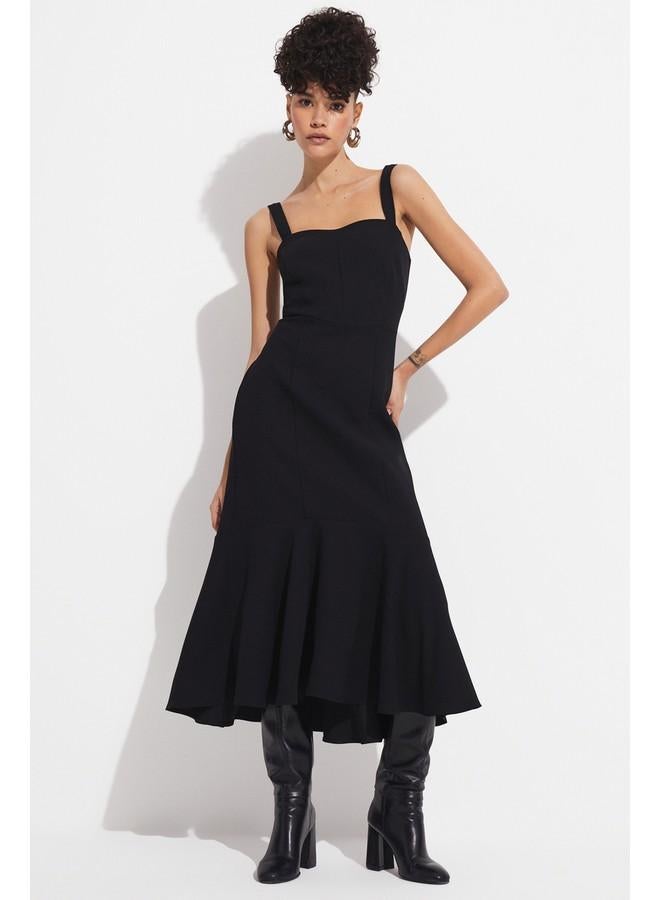 جون فستان ميدي بحزام على شكل قلب - Image 2