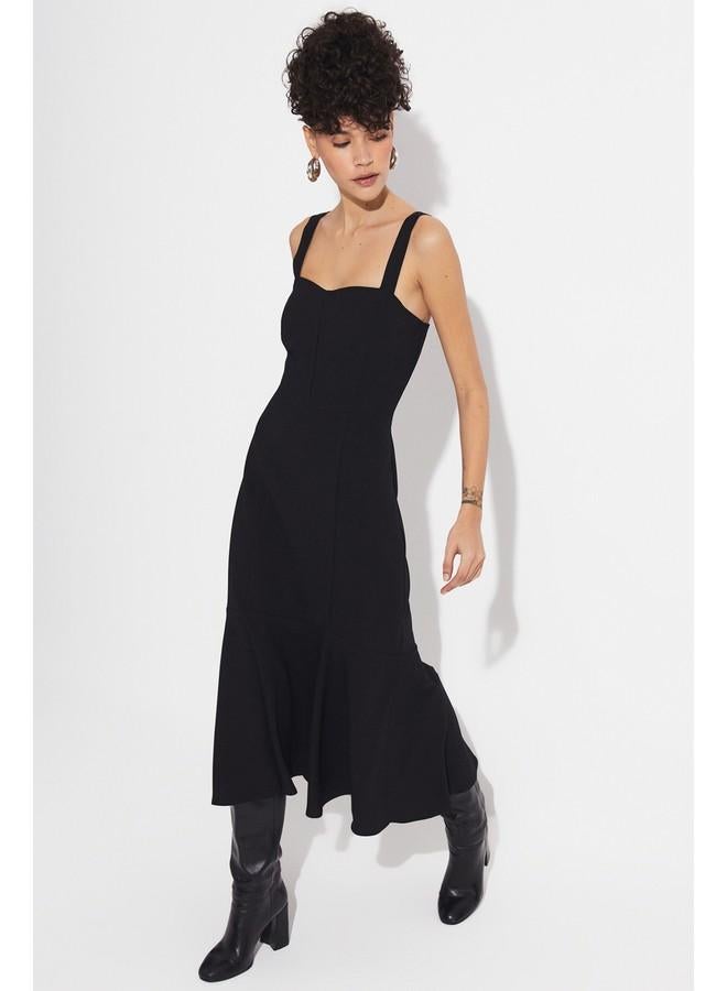 جون فستان ميدي بحزام على شكل قلب - Image 1