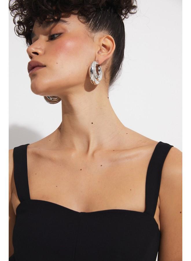 جون فستان ميدي بحزام على شكل قلب - Image 4