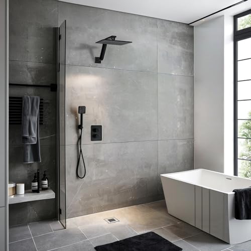 Bestill 16 Inch S Shape Oil Rubbed Bronze Shower Head Arm Square Wall Mounted Shower Arm and Flange Included - Image 3