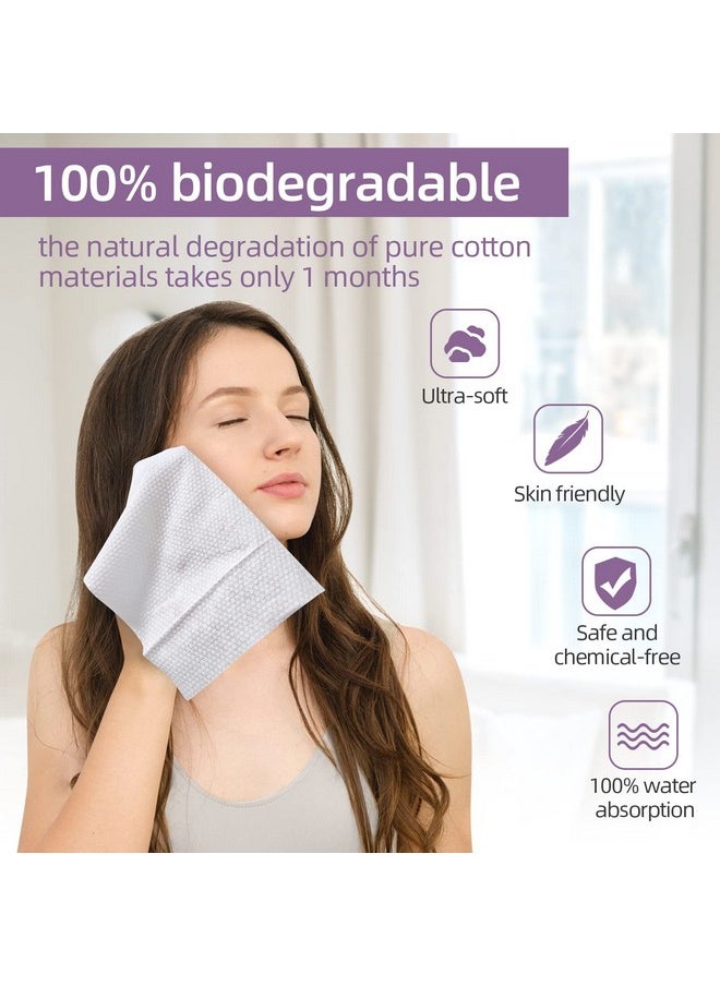 Disposable Face Towel Large Size 10X 12 100% Cotton Biodegradable Unscented Soft And Thick Disposable Clean Face Towels For Washing And Drying Face 2 Pack 130 Count