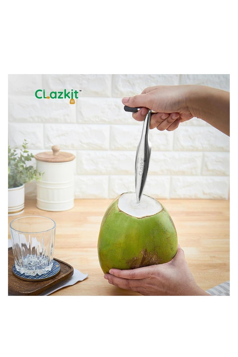 Clazkit أداة فتح جوز الهند من الفولاذ المقاوم للصدأ من كلازكيت، مثقاب جوز الهند، آلة فتح جوز الهند، سكين فتح جوز الهند، فتاحة ماء جوز الهند - (عبوة من قطعة واحدة) - Image 3