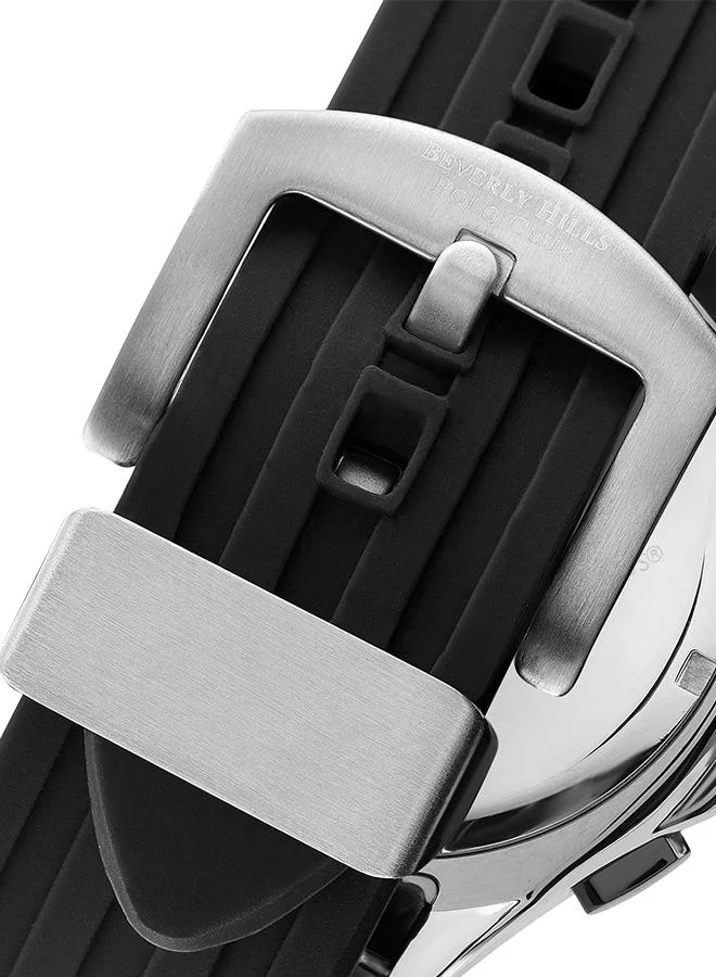 BEVERLY HILLS POLO CLUB Men's Quartz Movement Watch, Multi Function Display and Silicone Strap - BP3211X.351, Black