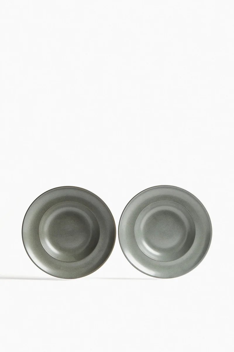 H&M 2-pack reactive-glaze deep plates