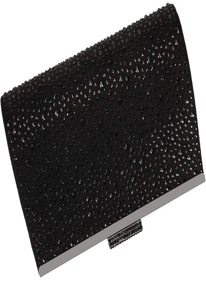 DEXMAY DM DEXMAY Crystal Clutch Purse for Women Rhinestone Frame Clutch Handbag for Party Black - Image 4