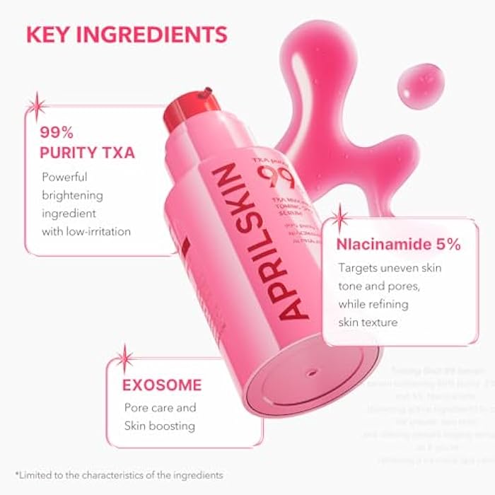 APRILSKIN TXA Niacinamide Toning Shot 99 Spicule Facial Serum｜Skin Booster Serum for Brightening and Pore Care｜99% High-Purity Tranexamic Acid 3% + Niacinamide 5%｜Korean Skin Care｜1.01 fl. oz. - Image 4
