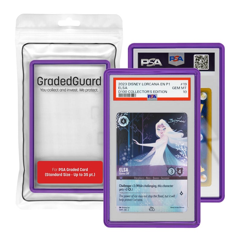 GradedGuard Graded Card Guard Case for Standard PSA Slab Case | Transparent Deep Colors | High Gloss Finish | Stackable | Made to Fit PSA | Solid TPU and PC Design (Amethyst) - Image 1