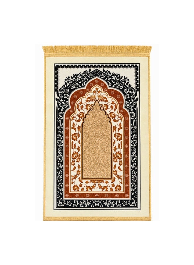 لاكوز سجادة صلاة إسلامية فاخرة (70 × 110 سم) - ناعمة ومريحة، تتميز بنقشة محراب أنيقة وأطراف مزينة بشراشيب، ومصنوعة من نسيج متين مع قاعدة مانعة للانزلاق؛ مناسبة للمنزل والمسجد والسفر - متعددة الألوان. - Image 1
