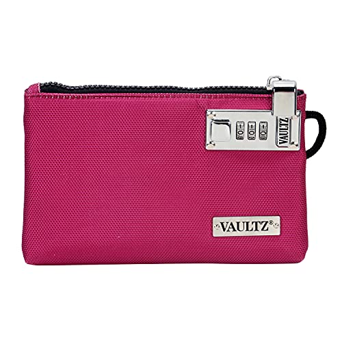 Vaultz Money Bag with Lock - 5 x 7 Inch, Men & Women's Locking Accessories Pouch for Cash, Bank Deposits, Wallet, Medicine, Phone and Credit Cards - BERRY - Image 1