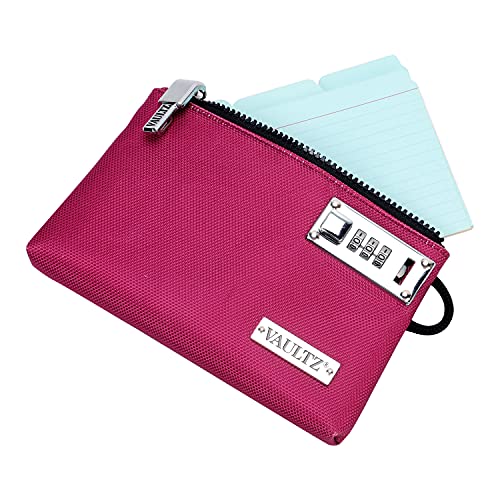 Vaultz Money Bag with Lock - 5 x 7 Inch, Men & Women's Locking Accessories Pouch for Cash, Bank Deposits, Wallet, Medicine, Phone and Credit Cards - BERRY - Image 2