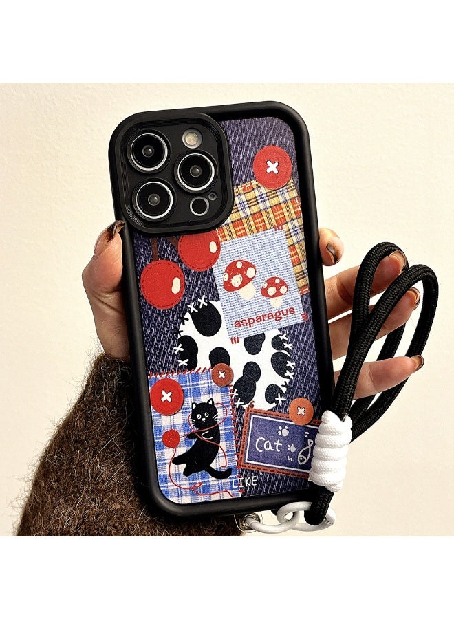 NIBEMINENT Protective TPU Case Cover For iPhone 15 Pro, Cowboy Cat Patch With Chain Strap - Image 2