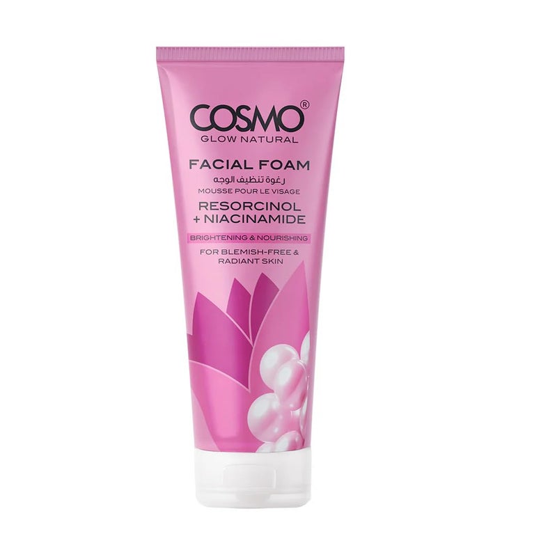COSMO فوم تنظيف الوجه الطبيعي من كوزمو جلوا ريسورسينول + نياسيناميد – تركيبة لتنظيف المسام العميقة، وتفتيح البشرة، والتحكم في الزيوت لبشرة أكثر صفاءً ونعومةً وتوحيداً في اللون 100غ - Image 1