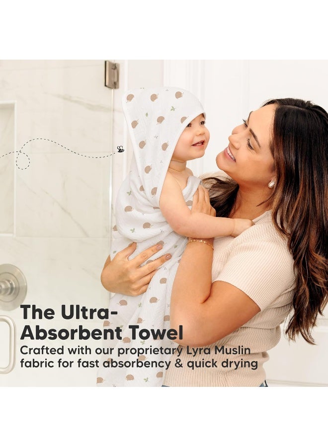 KeaBabies Muslin Baby Bath Towels with Hood for Girls, Boys, Large Organic Cotton Hooded Baby Towels for Newborns, Toddlers, Infant, Kids, Soft Absorbent Newborn Bath Essentials Gift Set - Image 4