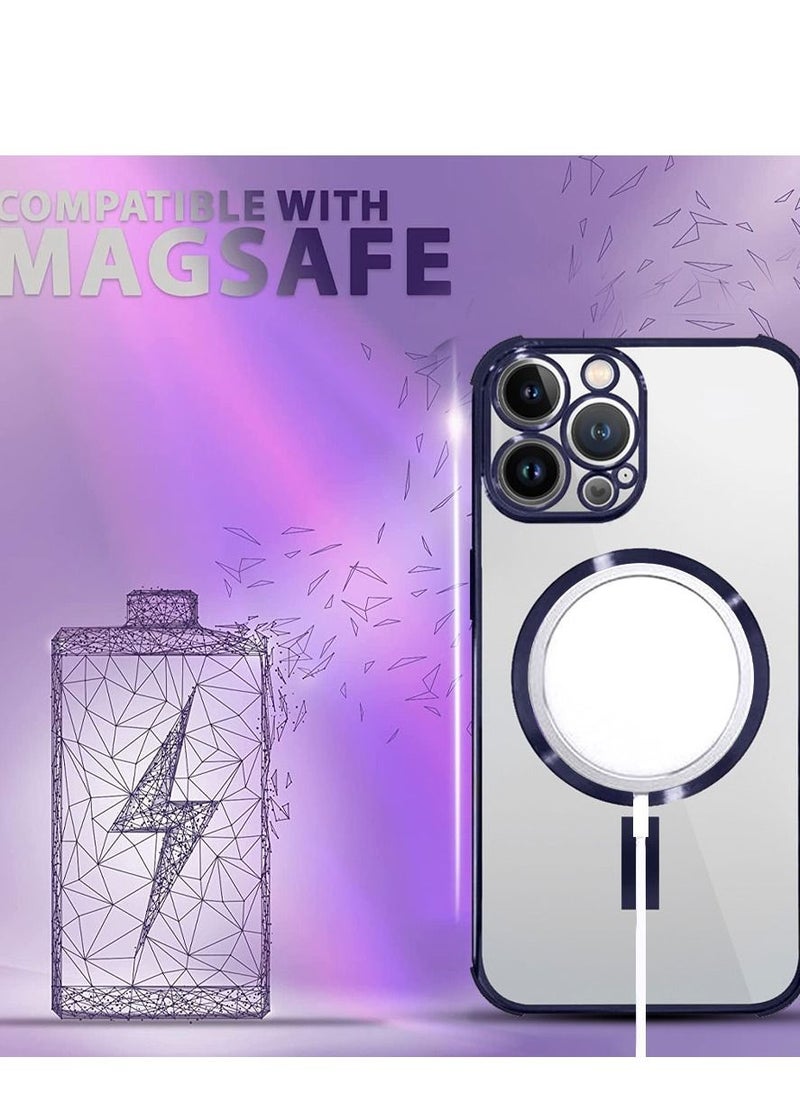 CATANES - iPhone 13 Pro Max Magsafe Bumper Case Magnetic Wireless Charging Case Blue - Image 1