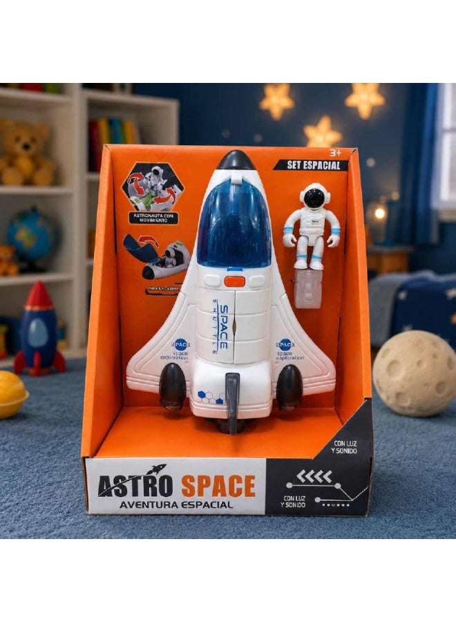 Astro Space Shuttle Toy with Astronaut Figure – Light, Sound & Moving Parts – Space Exploration Playset for Kids 3+ - Image 1