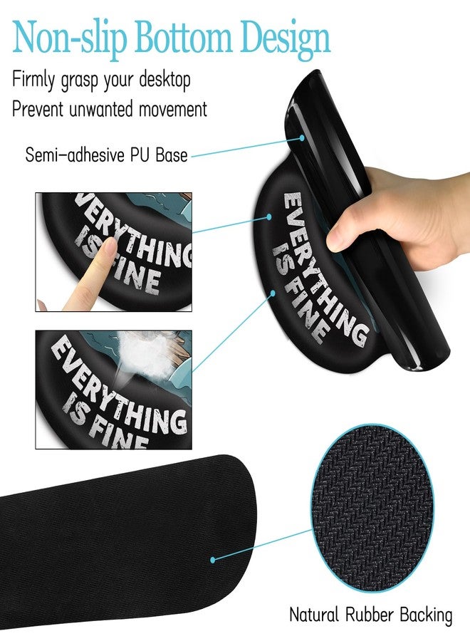 LIMKRIAN Funny Dog Mouse Pad Set Large Desk Mat for Desktop, Ergonomic Mouse Pad with Wrist Rest for Desk Gaming Mousepad Wrist Support Keyboard Mat Cup Coaster Set Office Desk Accessories It's Fine - Image 5