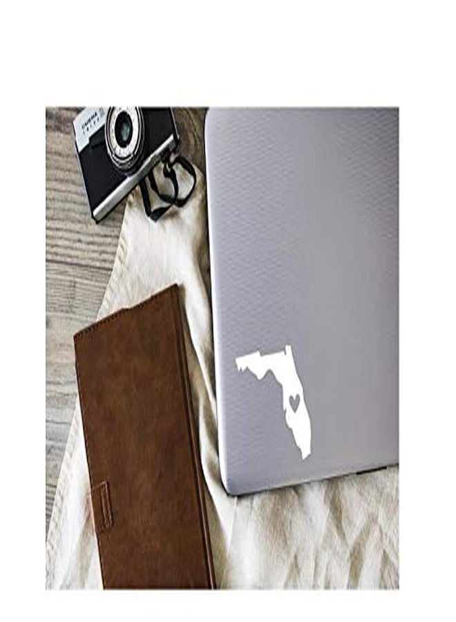 Foxtail Decals ملصق فينيل فلوريدا مع قلب | أبيض | صنع في الولايات المتحدة الأمريكية بواسطة فوكستيل ديكالز | مناسب لنوافذ السيارات، والأجهزة اللوحية، وأجهزة الكمبيوتر المحمولة، وزجاجات المياه، وغيرها | 4.5 × 3.9 بوصة - Image 5
