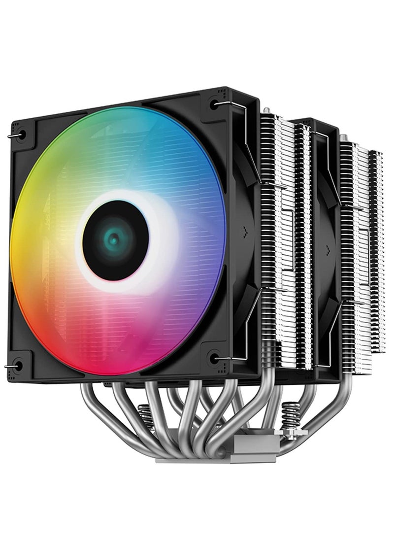 DEEPCOOL - Deepcool AG620 ARGB Dual-Tower 120mm CPU Air Cooler/CPU Fan | Support : Intel LGA2066/2011-v3/2011/1700/1200/1151/1150/1155 and AMD AM5/AM4 - R-AG620-BKANMN-G-1 - Image 1