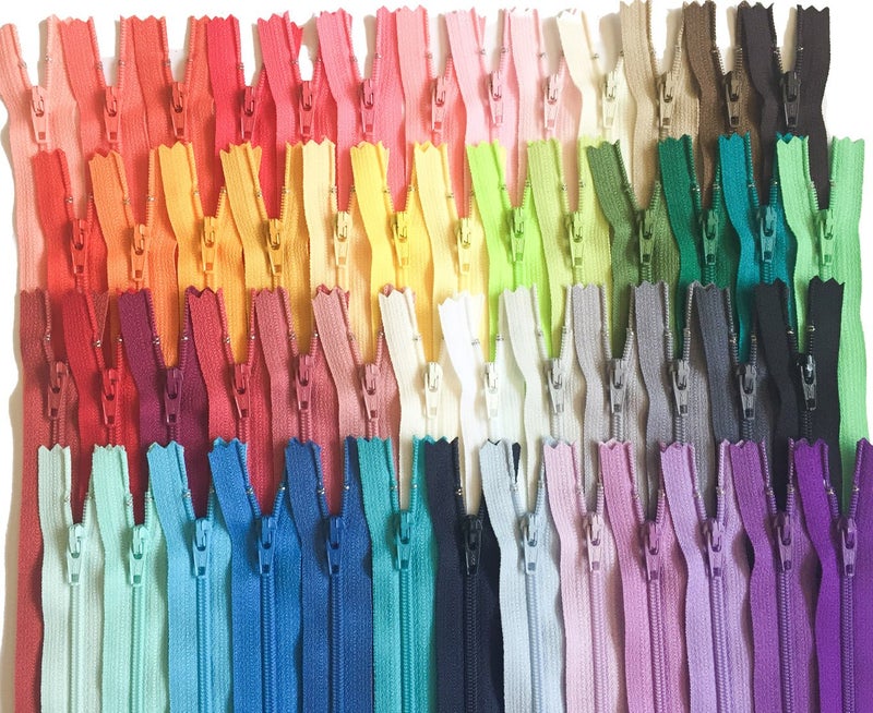 YKK Craftbot 10 Inch Assorted Colors YKK Zippers Number 3 Nylon Coil Set of 110 Pieces - Image 2