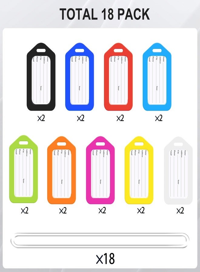 Sodsay 18 Pack Luggage Tag Bright Luggage Tags for Suitcases Bag Tags Name Tags for Kids Travel Accessories Must Haves (18 Pack Mixed Colors) - Image 2
