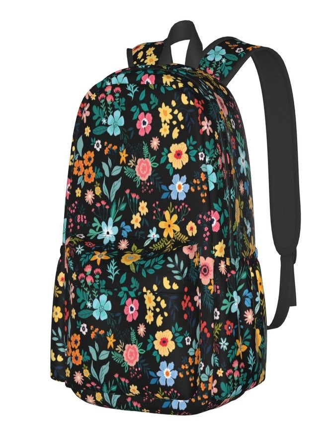 ACDRUING Multi Flowers Waterproof Backpack Adjustable Shoulder Straps Bag Large Capacity Casual Daypack Bookbag For Travel Work - Image 1