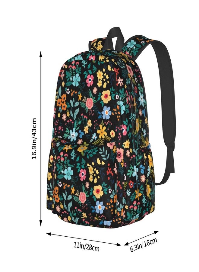 ACDRUING Multi Flowers Waterproof Backpack Adjustable Shoulder Straps Bag Large Capacity Casual Daypack Bookbag For Travel Work - Image 4