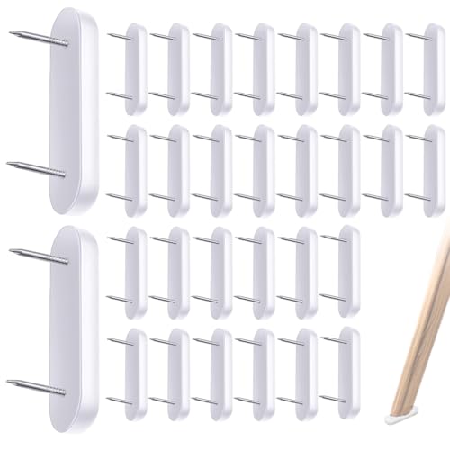 Serplex® Furniture Glide Nails for Wooden Chair Legs, 30Pcs Oval Nail-On Floor Protectors with Plastic Pads Anti-Scratch Nail Furniture Sliders for Hardwood & Tile Floors - Image 1