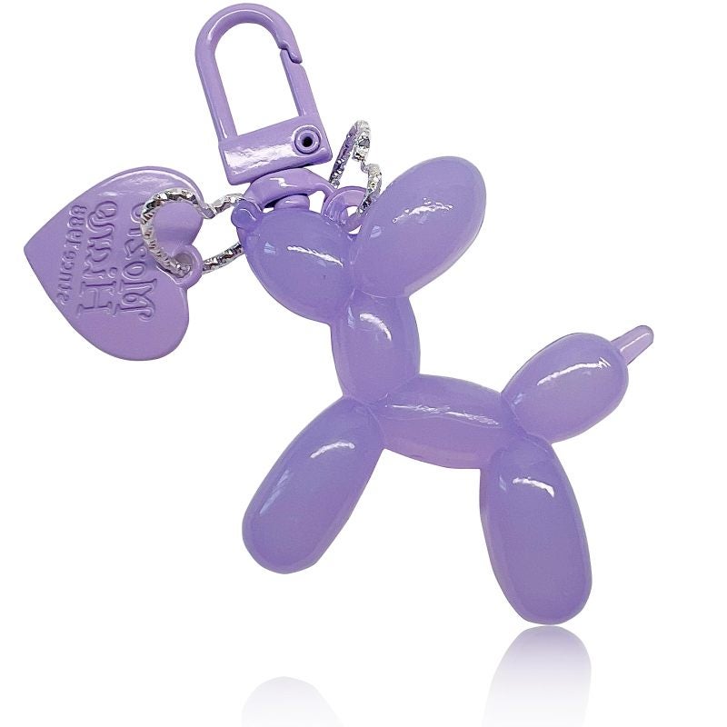 Cute Balloon Design Keychain: Purple Epoxy Resin Alloy - Unique Dog-Shaped Multiuse Keychain for Women, Girls, Car Key & Bag Decoration - Image 1